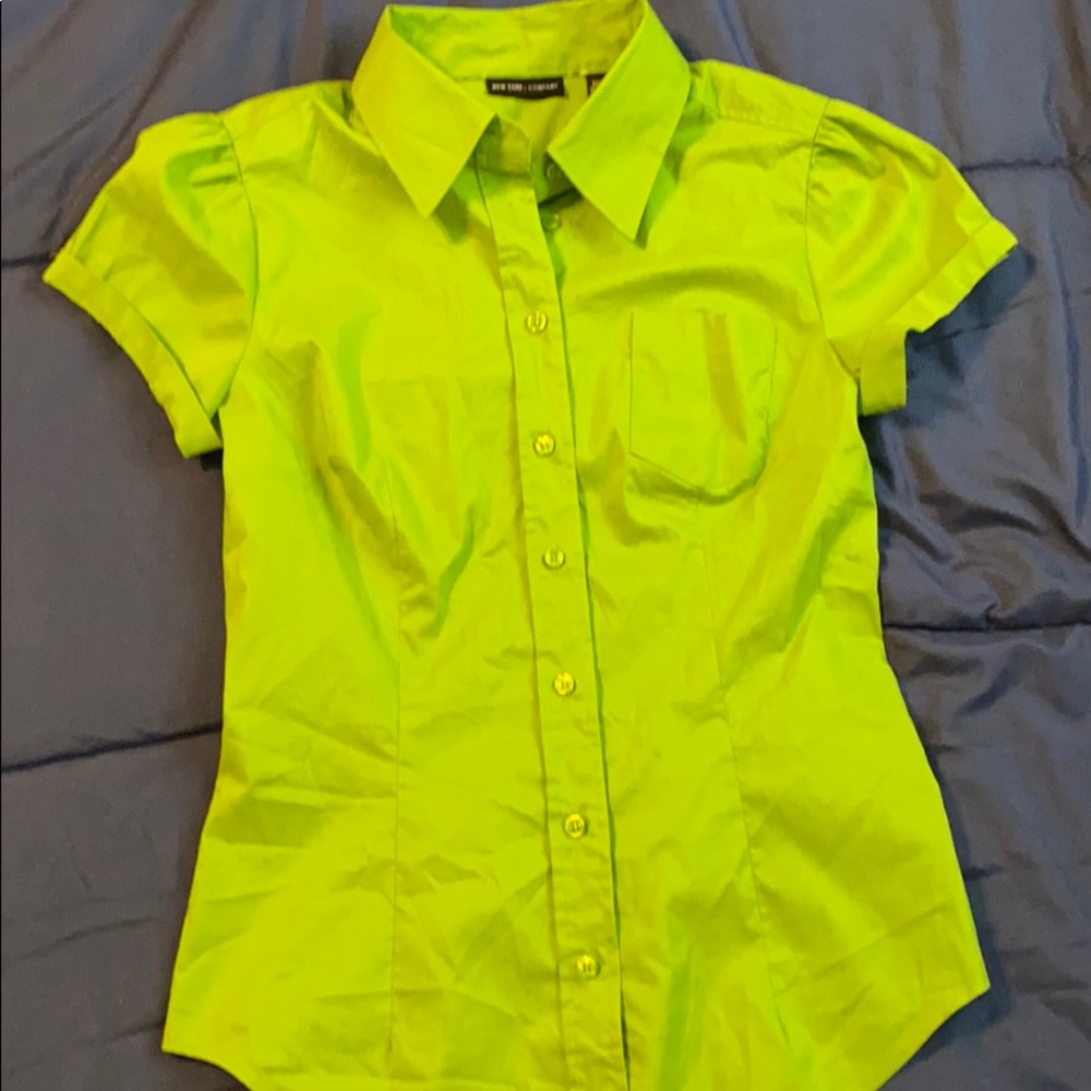 Lime green New York and Company button up